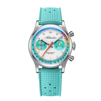 Herren-Chronograph mit VK64-Quarzwerk und Fluorkautschuk-Armband