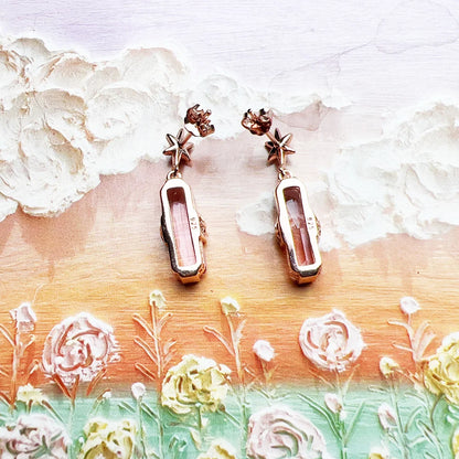 Damen-Ohrstecker Stern Roségold romantisch aus Sterlingsilber