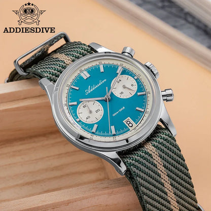 Herren-Chronograph mit Nylonarmband und Bubble-Mirror-Glas