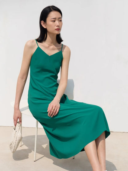 Schlankes Damen Chiffon Kleid Mit Elegantem V Ausschnitt
