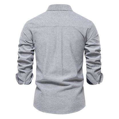 Herren Oxford Hemd aus Baumwolle mit langen Ärmeln für Casual-Look