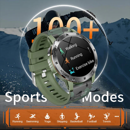 Männer Smartwatch im Militär-Stil mit 360x360 HD Bildschirm und Wasserdichtigkeit