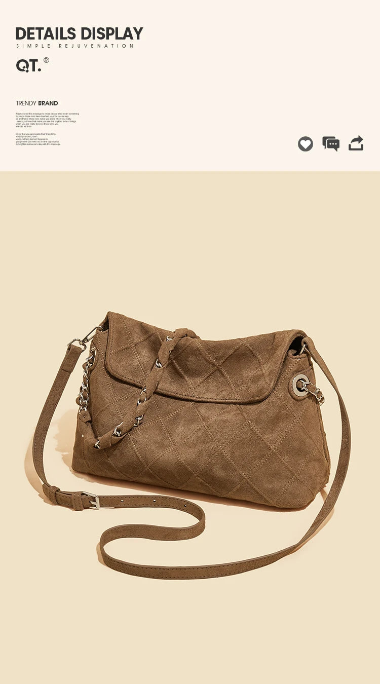Damen Schultertasche mit großem Fassungsvermögen im Retro-Look
