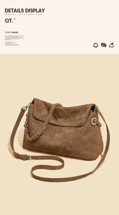 Damen Schultertasche mit großem Fassungsvermögen im Retro-Look