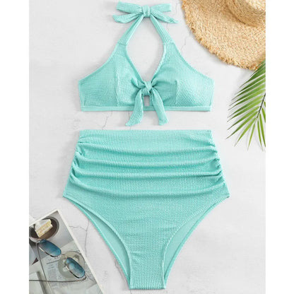 Schwarzer Sexy Tanga-Bikini für Damen in Unifarbe – Brasilianisches Badeanzug-Set für Strand und Pool