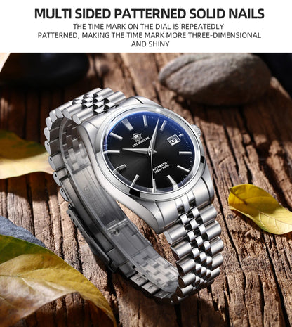 Herren-Vintage-Automatikuhr mit Sunburst-Zifferblatt und NH35A