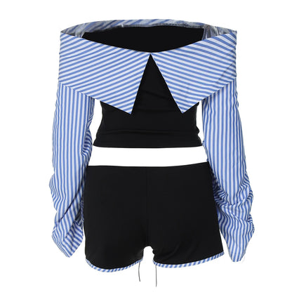 Colorblock Damen-Trenchcoat mit Stehkragen und langen Ärmeln – Vintage-Chic mit Patchwork-Design und Reißverschluss.