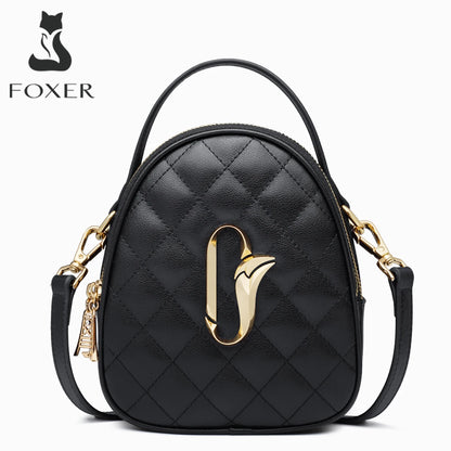 Damen Umhängetasche aus Leder kleine Mini Crossbody-Tasche