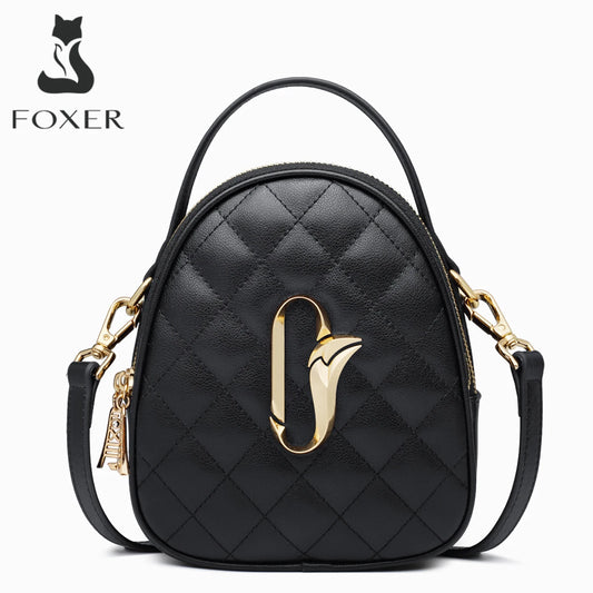 Damen Umhängetasche aus Leder kleine Mini Crossbody-Tasche