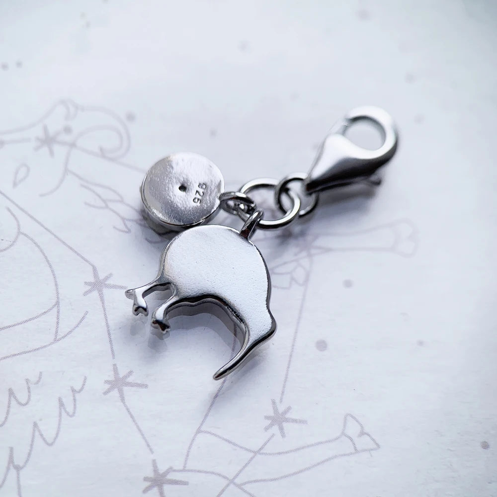 Damen-Charm-Anhänger Kiwi und Vogel süß II aus Sterlingsilber