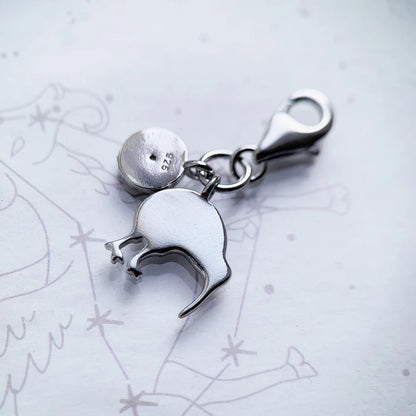Damen-Charm-Anhänger Kiwi und Vogel süß II aus Sterlingsilber