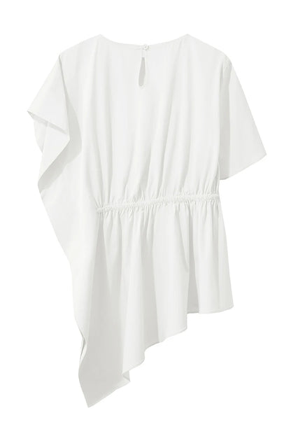 Damen T-Shirt mit rundem Hals und asymmetrischem Design für den Sommer
