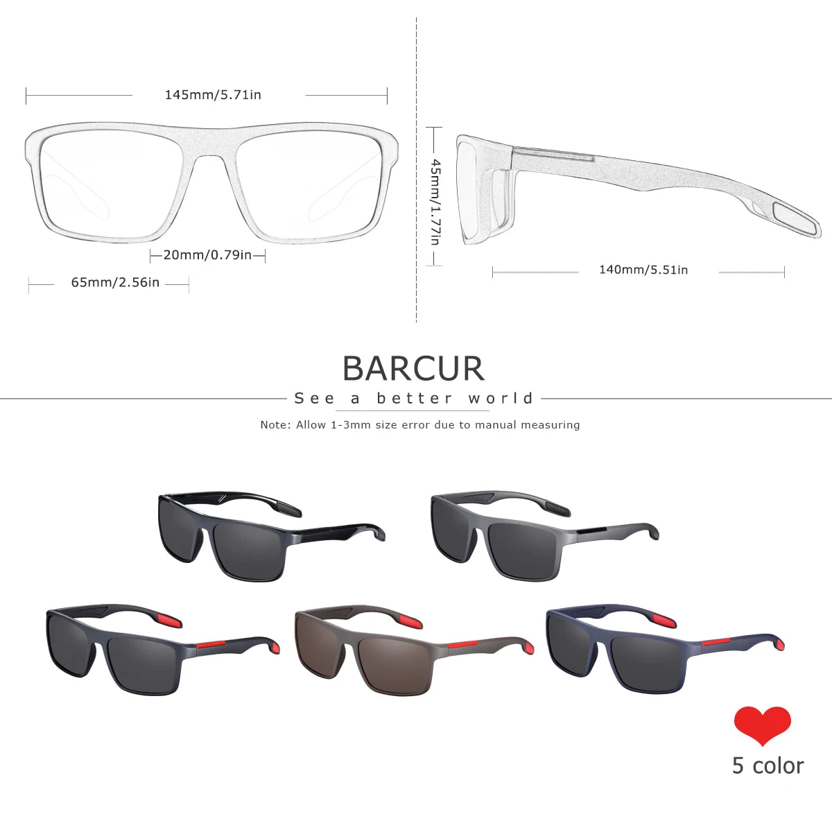 Sonnenbrille TR90 Rechteck robust polarisiert Outdoor Sport Unisex