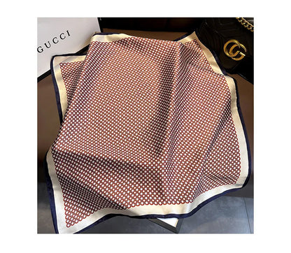 Damen Seidenschal 53cm quadratisch Haarband Halstuch Bandana bedruckt D