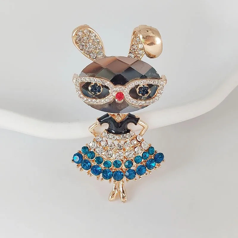 Brosche Hase Kristall Strass Luxus Kleidung Mantel Glänzend Damen