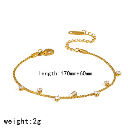 Damen-Armband CZ-Station aus Edelstahl