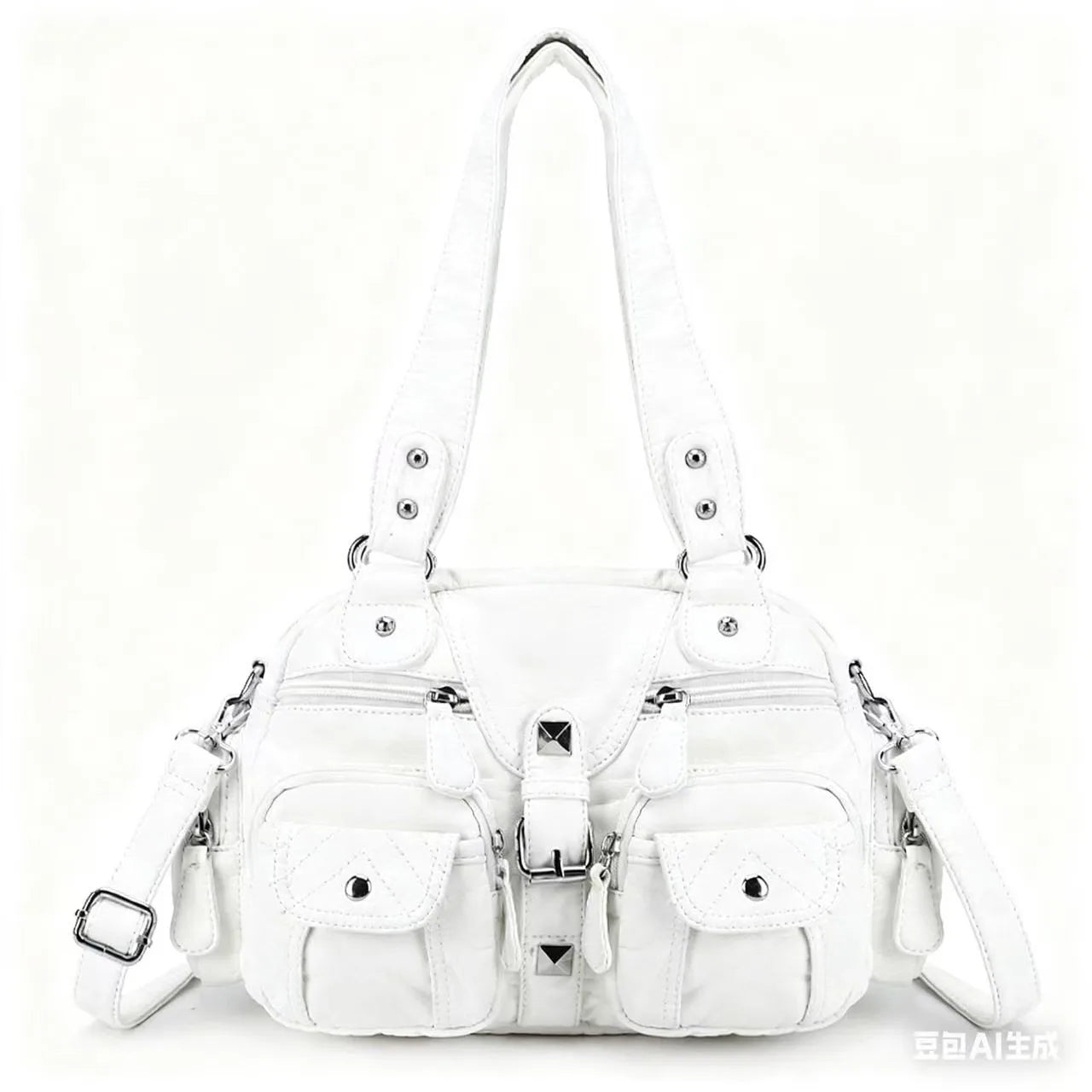 Damen-Satchel-Tasche aus PU-Leder mit Mehrfach-Innenfächern geeignet für Alltag und Freizeit