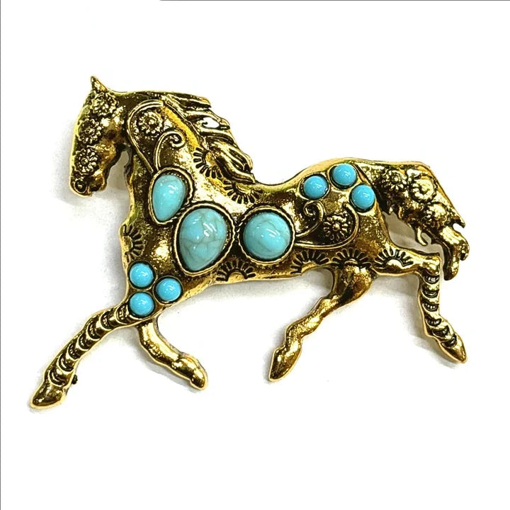 Brosche Pferd Metall Pin Schmuck Accessoire Geschenk Damen Herren