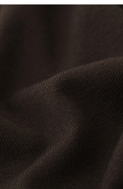 Damen-Strickjacke lang Seide-Wolle Umlegekragen locker Herbst