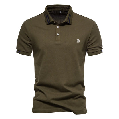 Herren Poloshirt aus Baumwolle in einfarbig mit klassischem Design für Freizeit und Business