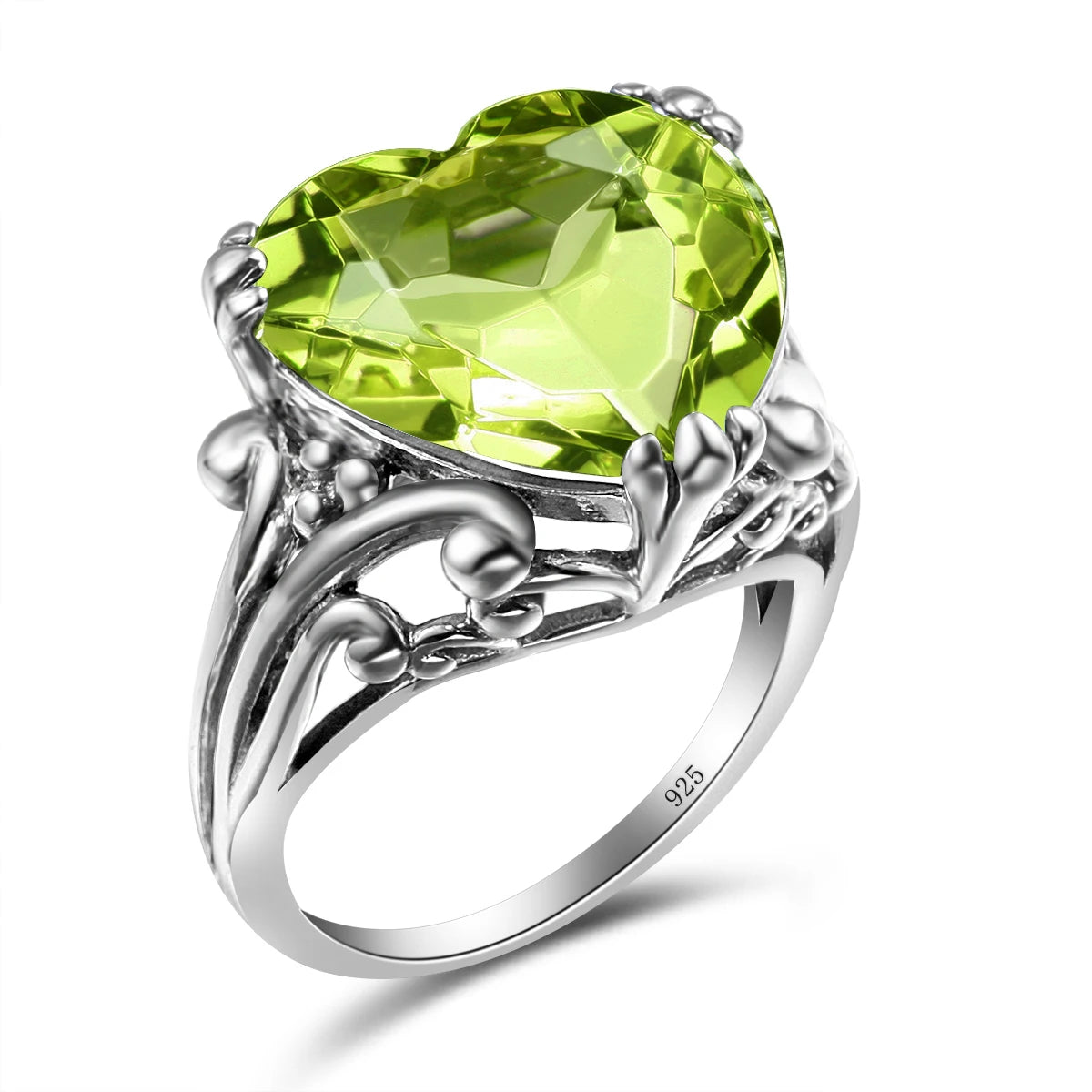Damen-Ring aus 925-Silber mit Herzform und Mystic-Topas Regenbogenfarben für Alltag und festliche Anlässe