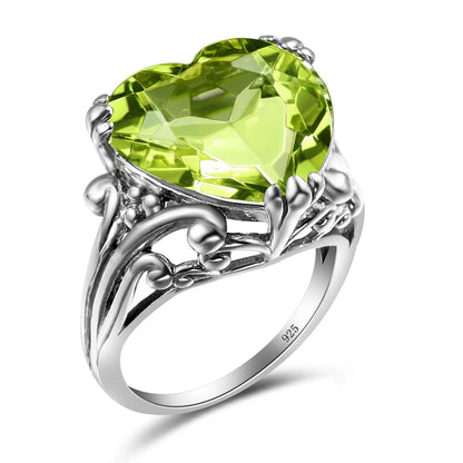 Damen-Ring aus 925-Silber mit Herzform und Mystic-Topas Regenbogenfarben für Alltag und festliche Anlässe