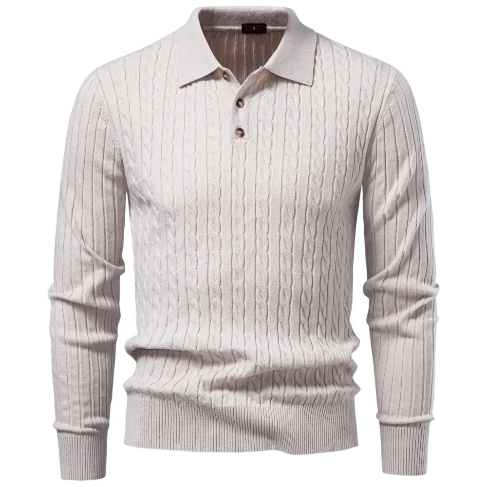 Premium Herren Zopfmuster Pullover Kunstkaschmir Warm