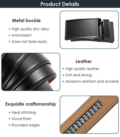 Herren-Gürtel aus Naturleder 3,0 cm Breite mit Automatik-Schnalle Alltagsbegleiter