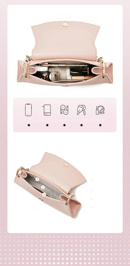 Damen-Schultertasche Mit Crossbody-Design Für Alltag Beruf Und Reisen Aus PU-Leder Praktisch Gepolstertes Innenfach