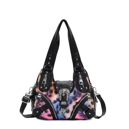 Damen-Hobo-Handtasche Aus Weichem Kunstleder Mit Leopardendruck Und Crossbody-Tragegurt Für Alltag