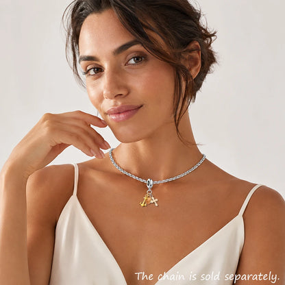 Damen-Charm-Anhänger Kreuz Anker Herz Glaube Hoffnung Liebe Vintage aus Sterlingsilber