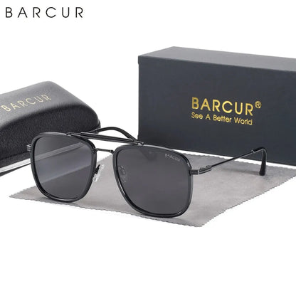 Sonnenbrille quadratisch Luxus Farbverlauf polarisiert Spiegel Herren