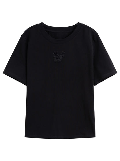Wickelshirt für Damen in Übergröße mit Perlen und kurzen Ärmeln – Sommerliches, figurbetontes Strickdesign