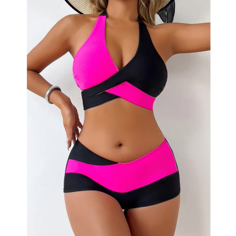 Sexy rotes Bikini-Set mit Push-up-Effekt – ideal für Strand und Pool
