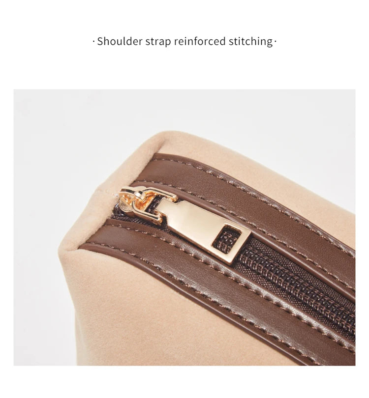 Damen Umhängetasche aus Wildleder 2-in-1 im Retro Stil Crossbody