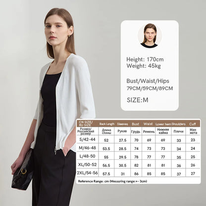 Damen V-Ausschnitt Strickjacke Slim Reißverschluss Viskose Herbst