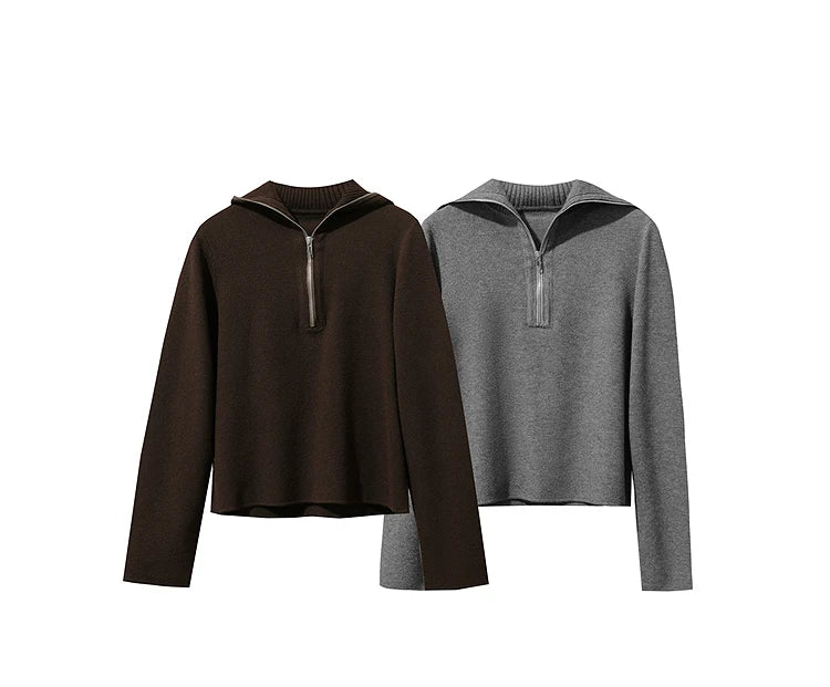 Damen-Rollkragenpullover Wolle gerade einfarbig minimalistisch Herbst