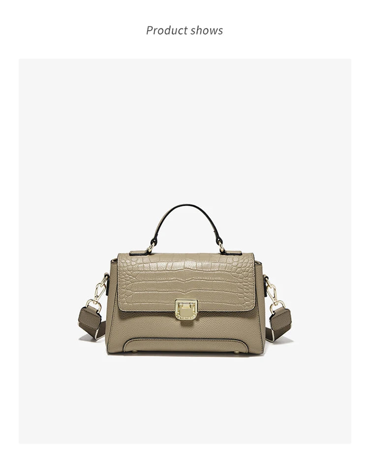 Damen Schultertasche aus Echtem Leder Simple Crossbody