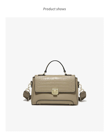 Damen Schultertasche aus Echtem Leder Simple Crossbody