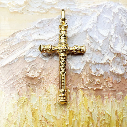 Damen-Charm-Anhänger Totenkopf Kreuz vergoldet Vintage aus Sterlingsilber