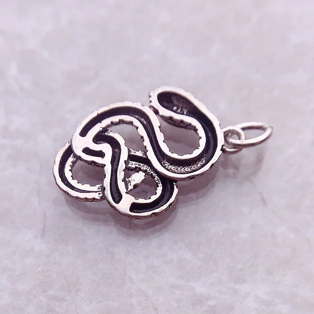 Damen-Charm-Anhaenger Schlange Vintage aus Sterlingsilber