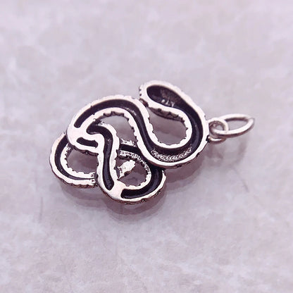 Damen-Charm-Anhaenger Schlange Vintage aus Sterlingsilber