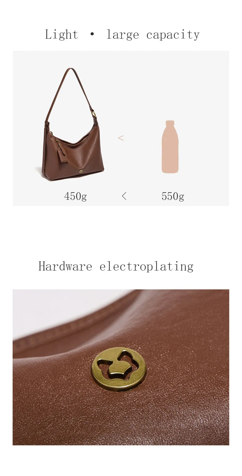 Damen Hobo Tasche Aus Echtem Leder Im Vintage Stil Mit Großer Kapazität