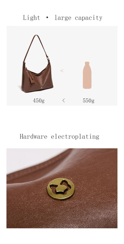 Damen Hobo Tasche Aus Echtem Leder Im Vintage Stil Mit Großer Kapazität