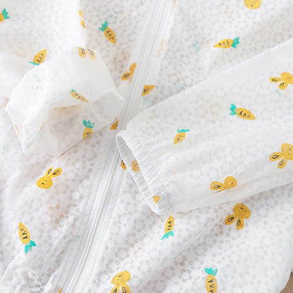 Baby Mädchen Sommer Kapuzen jacke neue hochwertige leichte Kinder Cartoon gedruckt süße Kleidung für 2-6 Jahre