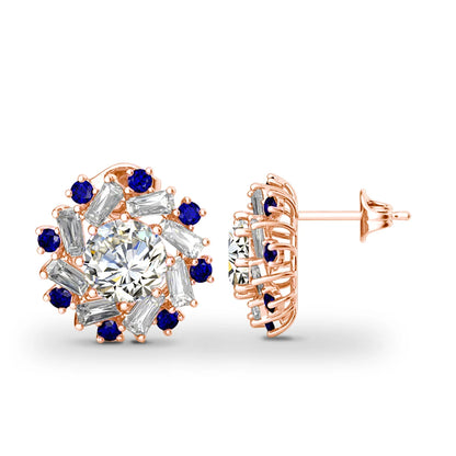 Damen-Ohrstecker aus Gelbgold mit Zertifikat und 2-Karat-Moissanite Schmuckstück für Anlässe