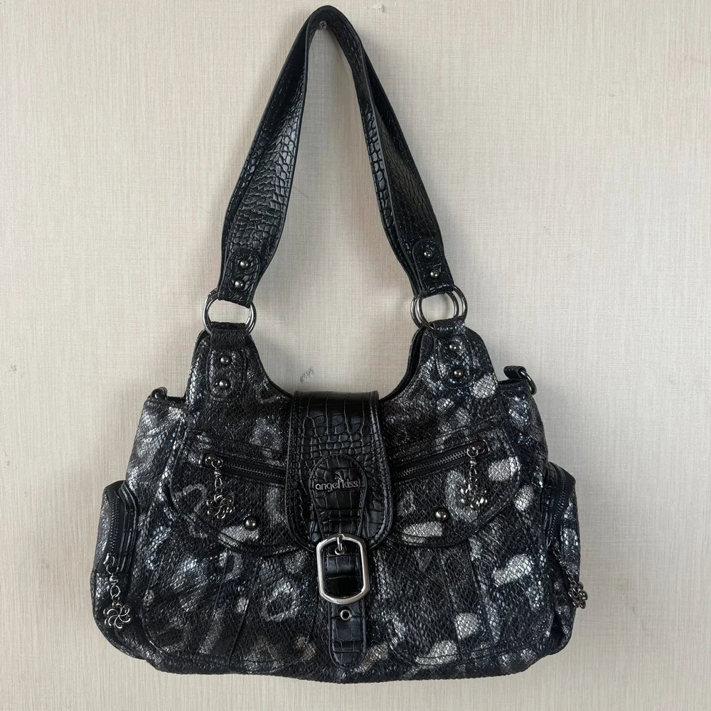 Damen-Schultertasche Mit Mehrfachen Fächern Aus PU Leder Im Vintage-Look Für Alltag
