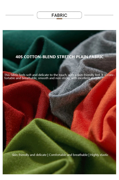 Damen Sommer-T-Shirt im minimalistischen Stil mit schmalem O-Ausschnitt und kurzen Ärmeln