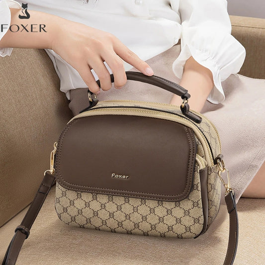 Damen-Schultertasche aus PVC-Leder mit Vintage-Optik und verstellbarem Schulterriemen für Alltag und Büro
