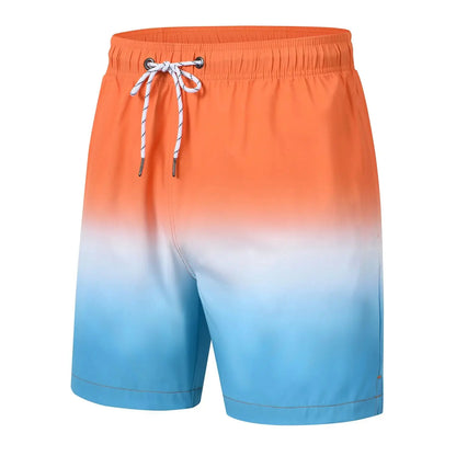 Herren-Badeshorts mit Kompressionsfutter, 2-in-1, schnelltrocknend, mit Kordelzug und Reißverschluss – ideal für den Strand.